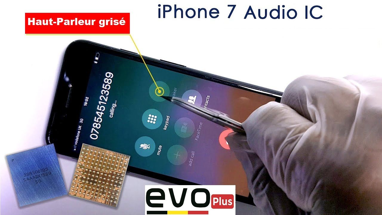 reparation carte mère iPhone7//7+Probleme de son//audio//micro Rapide 24h